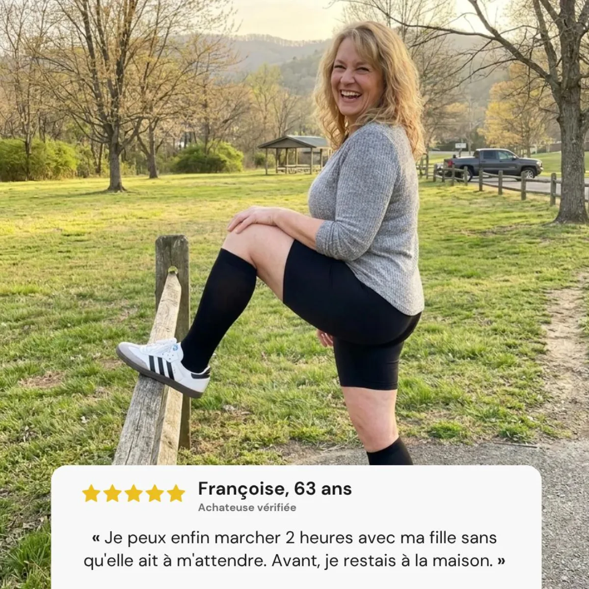 Chaussettes de compression Oxalys portées au quotidien